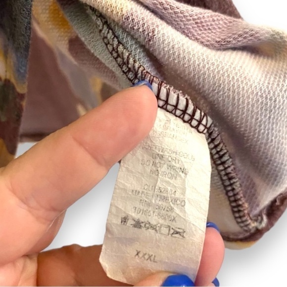 HoneyMe long sleeve boho floral baby doll top blouse shirt | Plus Size 3X - Picture 4 of 5